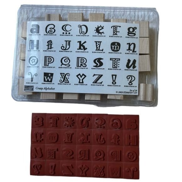 Stampin’ Up! Crazy Alphabet, Set of 28 Rubber Stamps NIB - Picture 1 of 4